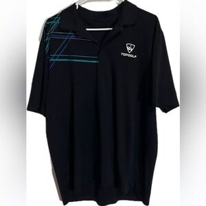TopGolf Polo Shirt Black Moisture Wick Collared Short Sleeve Size Large (no tag)